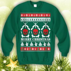 Guns and Skulls Ugly sweatshirt party holiday shirt jumper ammo hunting hunter prepper prepping pewpew shooter shooting - 260523-090414