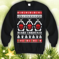 Guns and Skulls Ugly sweatshirt party holiday shirt jumper ammo hunting hunter prepper prepping pewpew shooter shooting - 260523-090410