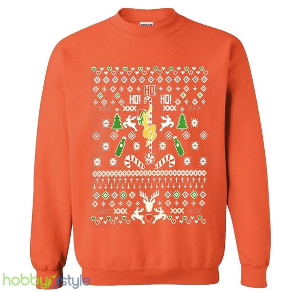 Ho Ho Ho Pole Dancer Ugly Santa girl xmas party pole workout Unisex Crewneck Sweatshirt - Ho Ho Ho Pole Dancer Ugly Christmas Sweater Santa girl xmas party pole workout Unisex Crewneck Sweatshirt_5