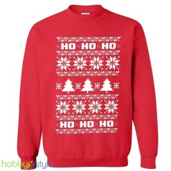 Ho Ho Ho Ugly Santa xmas party holidays festive Unisex Crewneck Sweatshirt - Ho Ho Ho Ugly Christmas Sweater Santa xmas party holidays festive Unisex Crewneck Sweatshirt_1