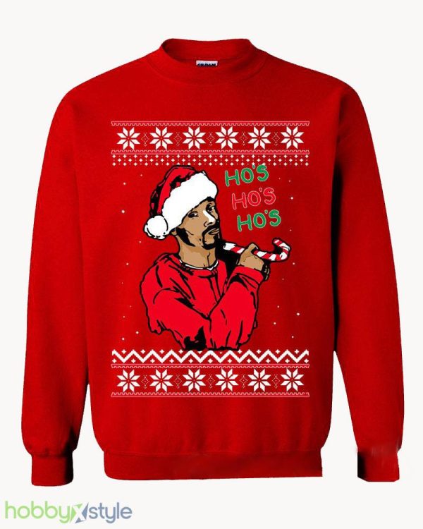 Ho's Ho's Ho's Santa dogg Inspired Ugly Funny Christmas day party Crewneck sweatshirt - Ho's Ho's Ho's Santa dogg Inspired Ugly Christmas Sweater Funny Christmas day party Crewneck sweatshirt_4