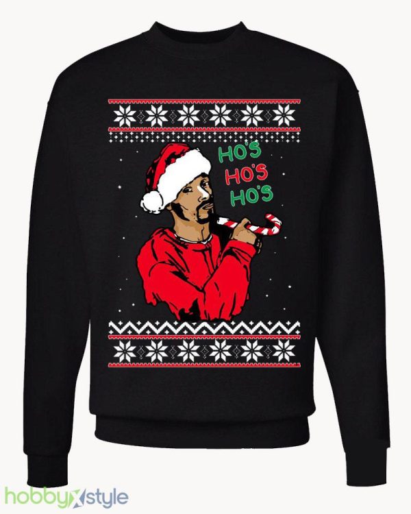 Ho's Ho's Ho's Santa dogg Inspired Ugly Funny Christmas day party Crewneck sweatshirt - Ho's Ho's Ho's Santa dogg Inspired Ugly Christmas Sweater Funny Christmas day party Crewneck sweatshirt_3