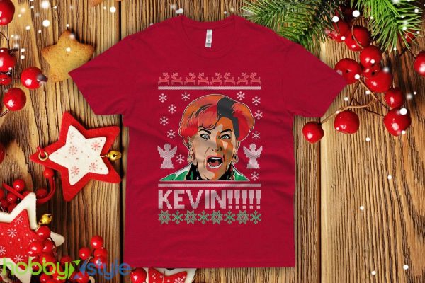 Kevin!!! Hilarious Ugly Christmas Sweatshirt funny Inspired by Home Alone party men - Kevin!!! Hilarious Ugly Christmas T-shirt funny Inspired by Home Alone party men next level crew Premium Shirt_4