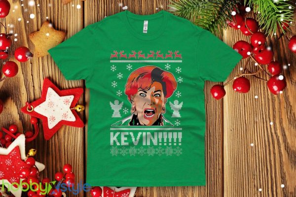 Kevin!!! Hilarious Ugly Christmas Sweatshirt funny Inspired by Home Alone party men - Kevin!!! Hilarious Ugly Christmas T-shirt funny Inspired by Home Alone party men next level crew Premium Shirt_5