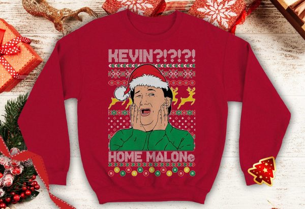 Kevin! Home Malone Ugly Funny office party Crewneck sweatshirt best tv show inspired secret Santa xmas party gift - 260523-092600