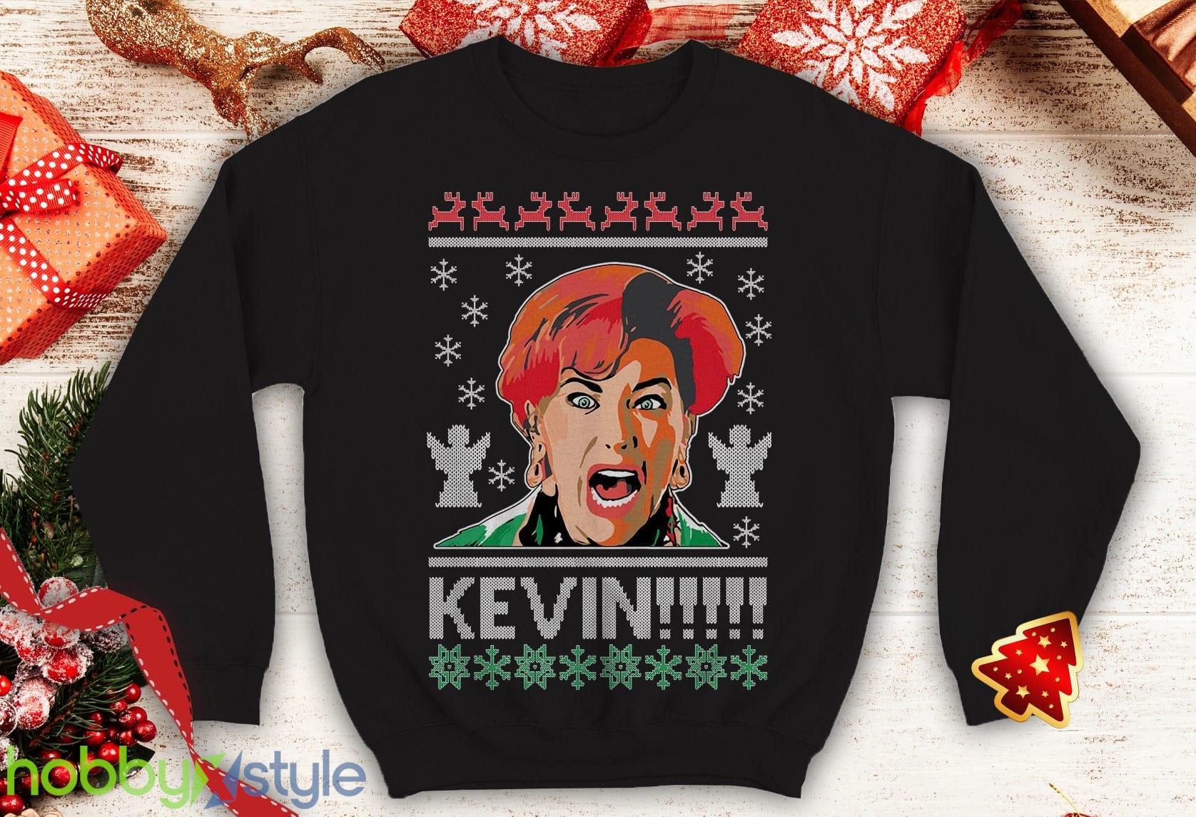 Kevin!!!! Ugly Unisex Funny home alone kate Parody xmas movies party gift Crewneck sweatshirt - Kevin!!!! Ugly Christmas Sweater Unisex Funny home alone kate Parody xmas movies party gift Crewneck sweatshirt_1