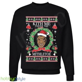 Kith Me Under The Mithletoe Mike Tyson Ugly Funny Unisex xmas party gift Crewneck Sweatshirt - Kith Me Under The Mithletoe Mike Tyson Ugly Christmas Sweater Funny Unisex xmas party gift Crewneck Sweatshirt_4