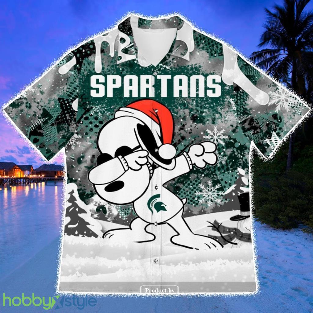 Michigan State Spartans Snoopy Dabbing The Peanuts Sports Football American Christmas Hawaiian Shirt - Michigan State Spartans Snoopy Dabbing The Peanuts Sports Football American Christmas Hawaiian Shirt