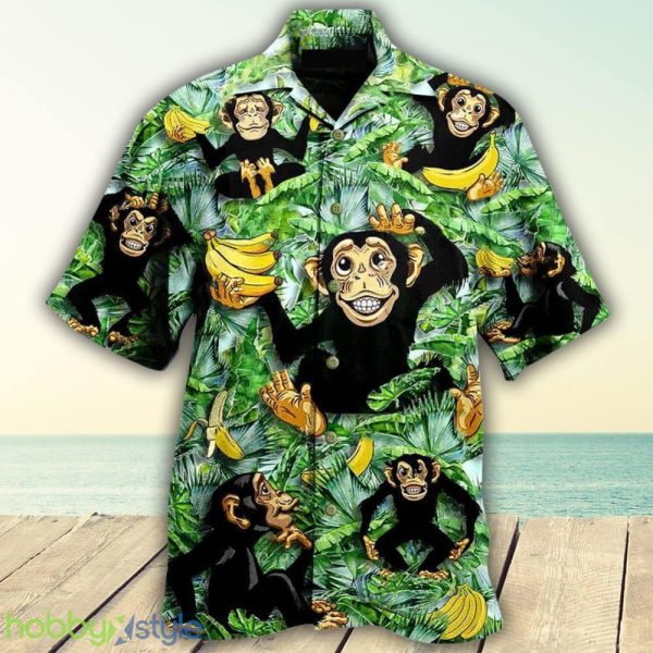 Monkey Loves Banana With Tree 3D Hawaiian For Men And Women Shirt - Monkey Loves Banana With Tree 3D Hawaiian For Men And Women Shirt