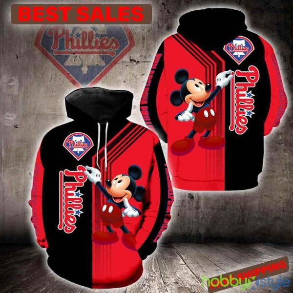 Philadelphia Phillies Mickey Mouse New Full All Over Print For Men And Women 3D Hoodie - Philadelphia Phillies Mickey Mouse New Full All Over Print For Men And Women 3D Hoodie