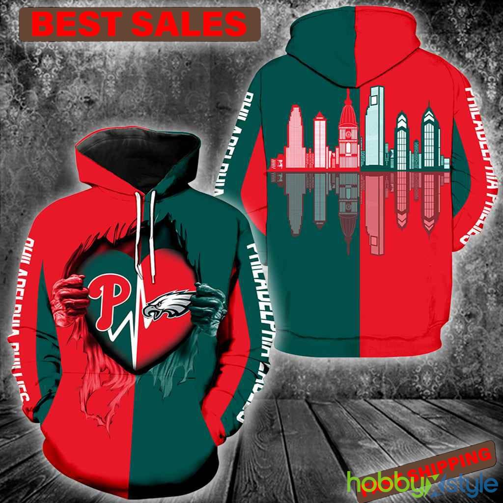 Philadelphia Phillies Philadelphia Eagles All Over Print For Men And Women 3D Hoodie - Philadelphia Phillies Philadelphia Eagles All Over Print For Men And Women 3D Hoodie