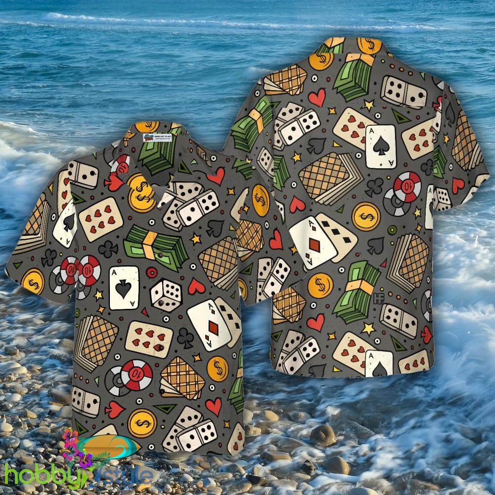 Poker Seamless Pattern 02 3D Hawaiian Shirt For Men And Women - Poker Seamless Pattern 02 Hawaiian Shirt_3
