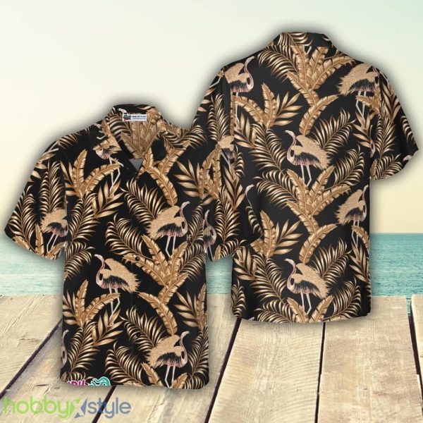 Rose Gold Flamingo 3D Hawaiian Shirt For Men And Women - Rose Gold Flamingo Hawaiian Shirt_1
