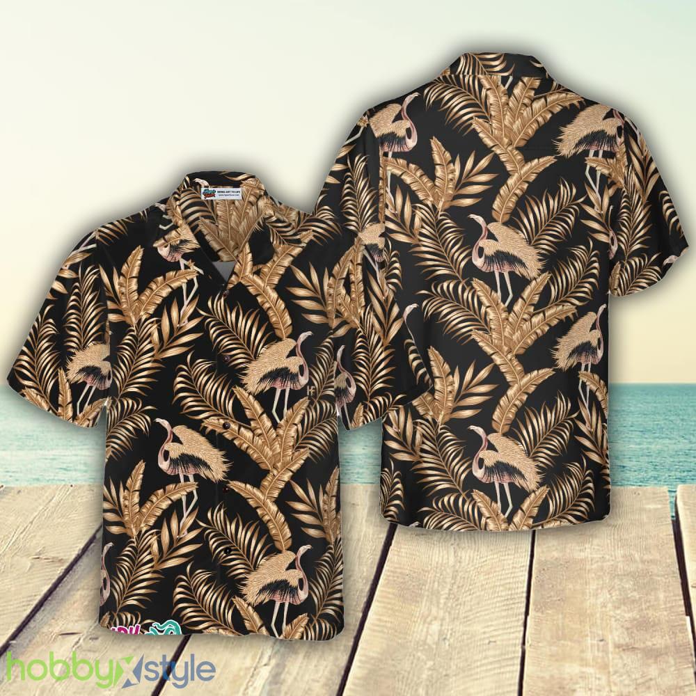 Rose Gold Flamingo 3D Hawaiian Shirt For Men And Women - Rose Gold Flamingo Hawaiian Shirt_1