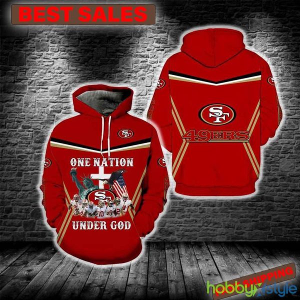 San Francisco 49ers One Nation Under God New Full All Over Print For Men And Women 3D Hoodie - San Francisco 49ers One Nation Under God New Full All Over Print For Men And Women 3D Hoodie