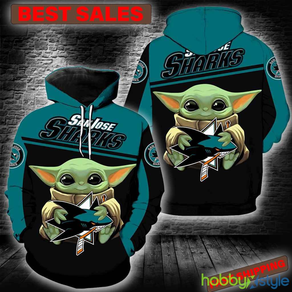 San Jose Sharks Baby Yoda New Full All Over Print Style 5 For Men And Women 3D Hoodie - San Jose Sharks Baby Yoda New Full All Over Print Style 5 For Men And Women 3D Hoodie