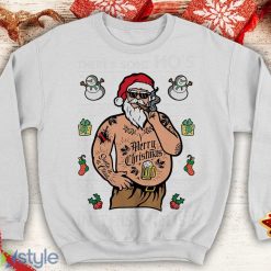 Santa Tattoo There's some Ho's in this House Ugly Funny inspired Crewneck sweatshirt Santa punk xmas - Santa Tattoo There's some Ho's in this House Ugly Christmas Sweater Funny inspired Crewneck sweatshirt Santa punk xmas_6