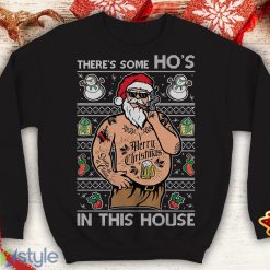 Santa Tattoo There's some Ho's in this House Ugly Funny inspired Crewneck sweatshirt Santa punk xmas - Santa Tattoo There's some Ho's in this House Ugly Christmas Sweater Funny inspired Crewneck sweatshirt Santa punk xmas_7