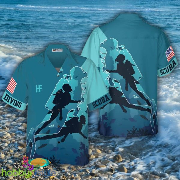 Scuba Diving Into The Sea 3D Hawaiian Shirt For Men And Women - Scuba Diving Into The Sea Hawaiian Shirt_1