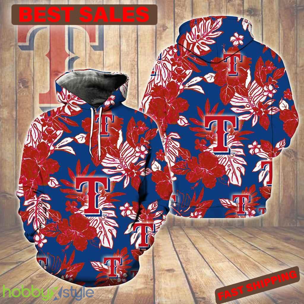 Texas Rangers Hawaiian Tropical Flower New Full All Over Print For Men And Women 3D Hoodie - Texas Rangers Hawaiian Tropical Flower New Full All Over Print For Men And Women 3D Hoodie