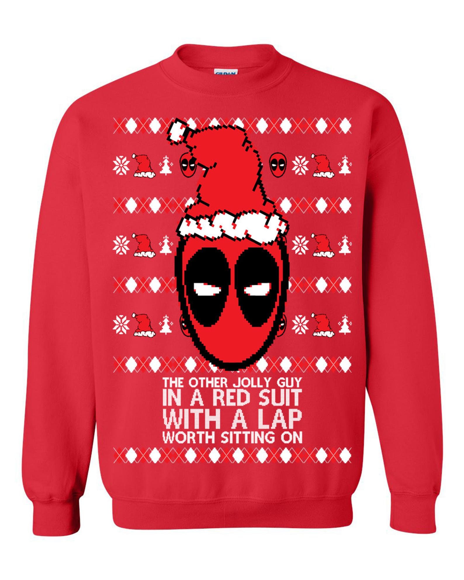 The other jolly guy in red suit Ugly Funny naughty superhero inspired Unisex xmas party gift Crewneck sweatshirt - 260523-100821