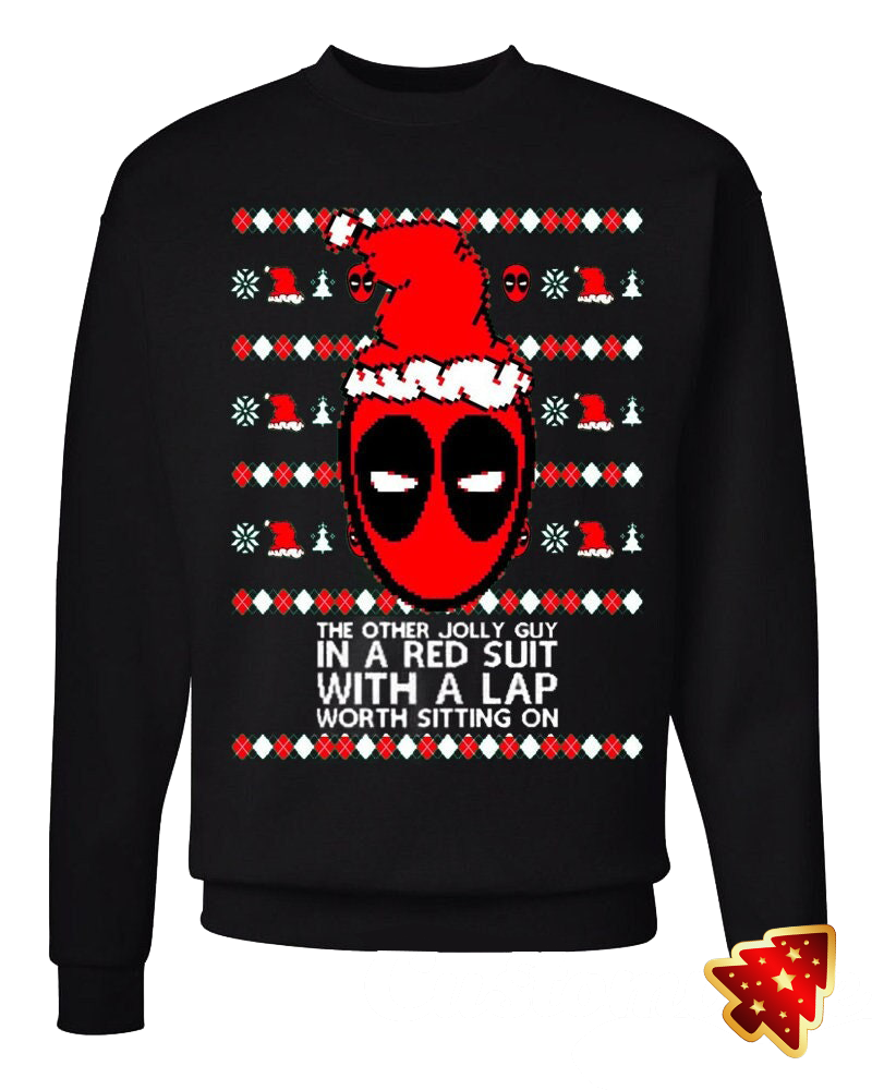 The other jolly guy in red suit Ugly Funny naughty superhero inspired Unisex xmas party gift Crewneck sweatshirt - 260523-100818