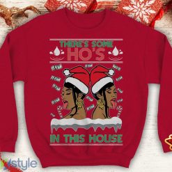 Theres Some Ho's in this house Ugly this Cardi B Funny inspired WAP Crewneck sweatshirt Santa xmas hos - Theres Some Ho's in this house Ugly this Christmas Sweater Cardi B Funny inspired WAP Crewneck sweatshirt Santa xmas hos_3