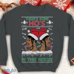Theres Some Ho's in this house Ugly this Cardi B Funny inspired WAP Crewneck sweatshirt Santa xmas hos - Theres Some Ho's in this house Ugly this Christmas Sweater Cardi B Funny inspired WAP Crewneck sweatshirt Santa xmas hos_4