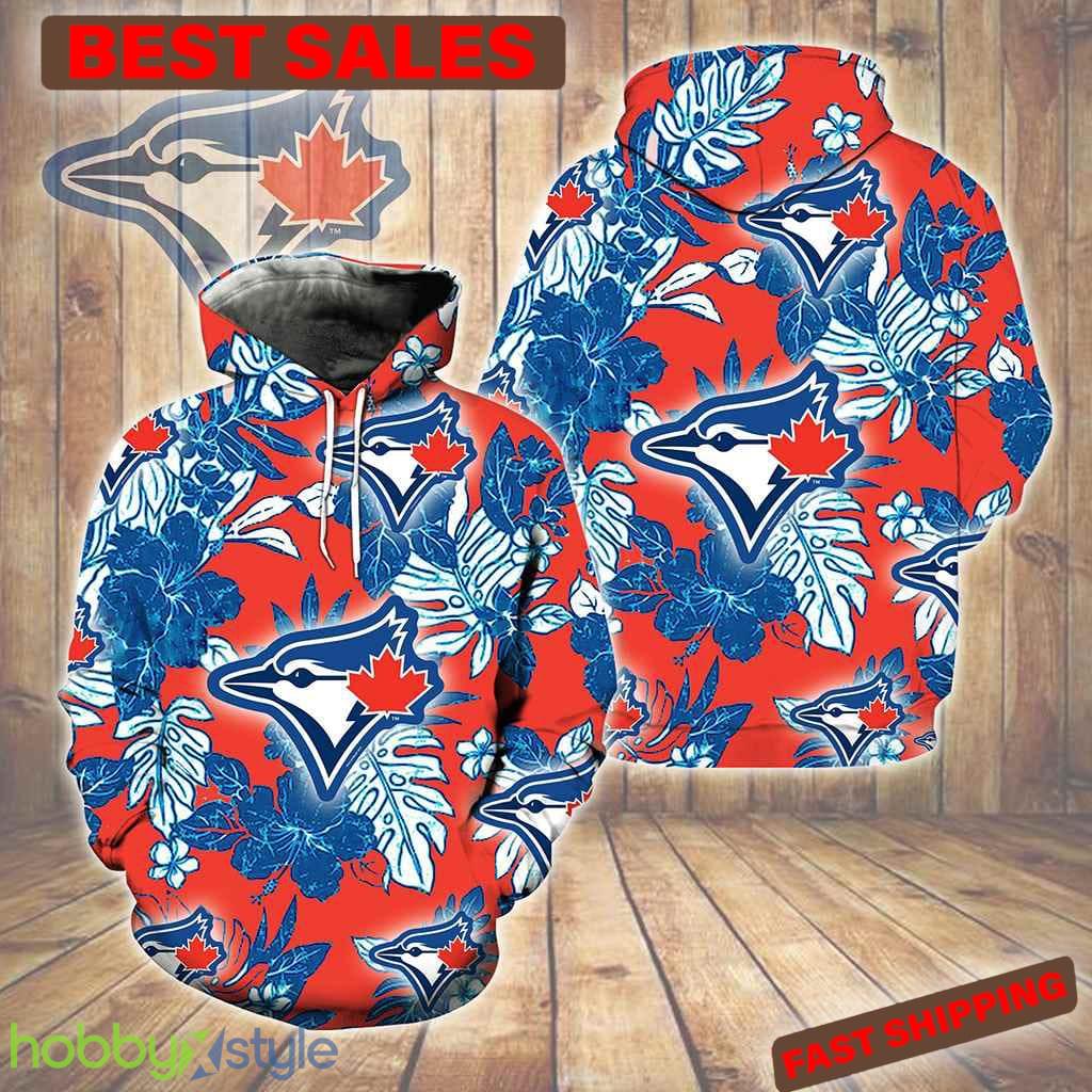 Toronto Blue Jays Hawaiian Tropical Flower New Full All Over Print For Men And Women 3D Hoodie - Toronto Blue Jays Hawaiian Tropical Flower New Full All Over Print For Men And Women 3D Hoodie