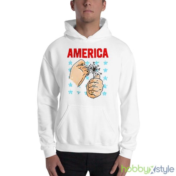 America Sparkler White T Shirt Mockup - 18500 Unisex Heavy Blend Hooded Sweatshirt