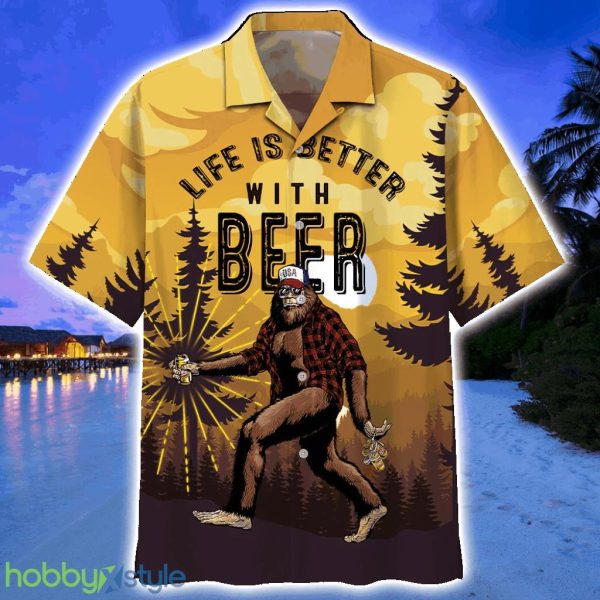 Bigfoot Life Is Better With Beer Hawaiian Gifts For Sister Product Photo 1