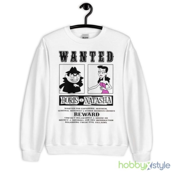 Boris Natasha Wanted Graphic shirt - 18000 Unisex Heavy Blend Crewneck Sweatshirt
