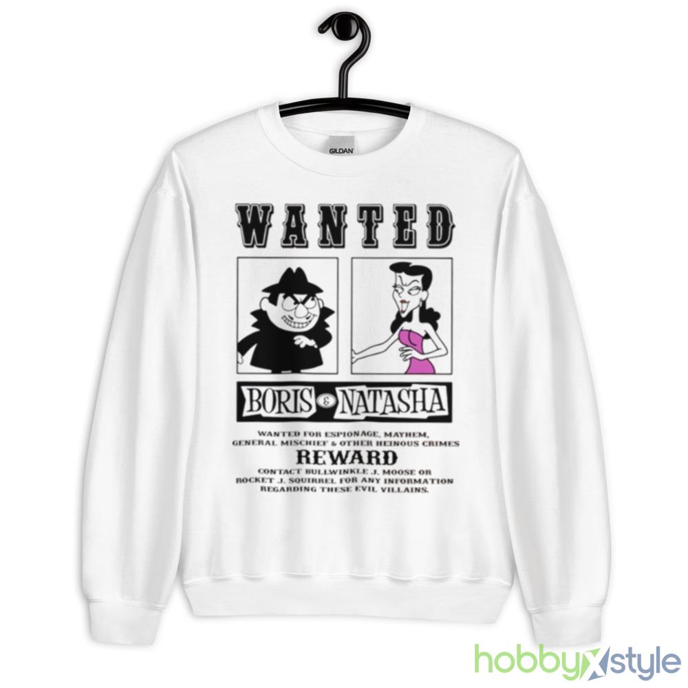 Boris Natasha Wanted Graphic shirt - 18000 Unisex Heavy Blend Crewneck Sweatshirt