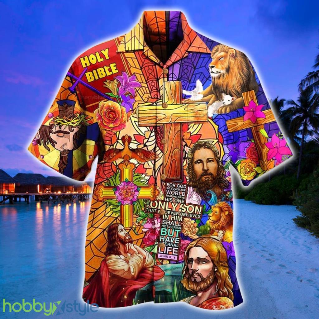 Christian - Jesus Lion And Hawaiian Shirt Gifts For Father Product Photo 1