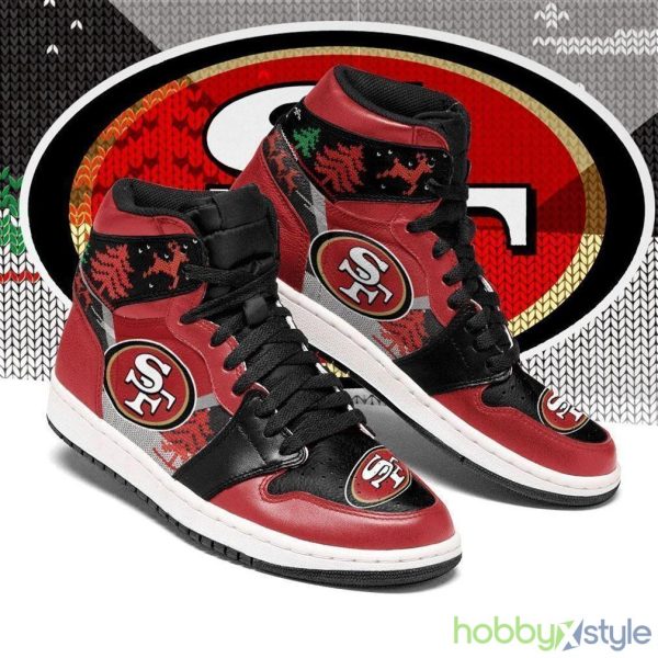 Christmas San Francisco 49Ers NFL Air Jordan High Top Shoes For Men And Women - Christmas San Francisco 49Ers NFL Fan’s Sport Shoes Air Sneakers