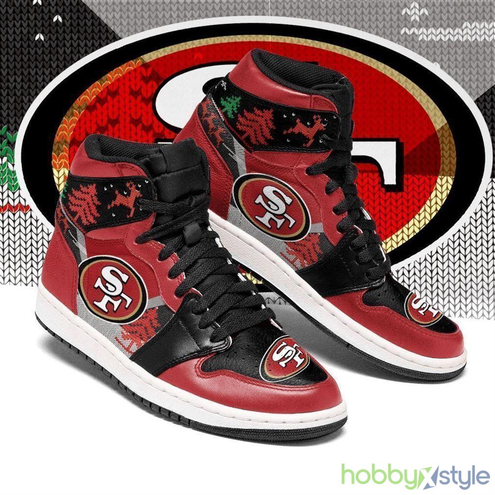 Christmas San Francisco 49Ers NFL Air Jordan High Top Shoes For Men And Women - Christmas San Francisco 49Ers NFL Fan’s Sport Shoes Air Sneakers