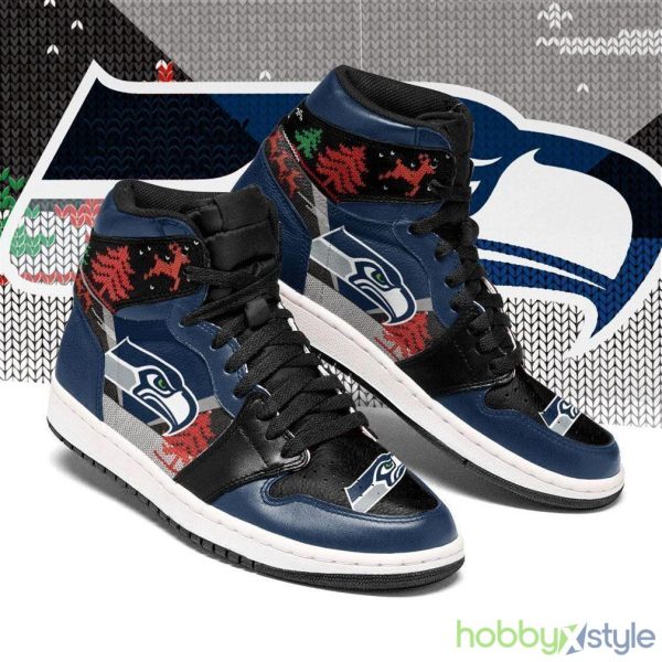 Christmas Seattle Seahawks NFL Air Jordan High Top Shoes For Men And Women - Christmas Seattle Seahawks NFL Fan’s Sport Shoes Air Sneakers
