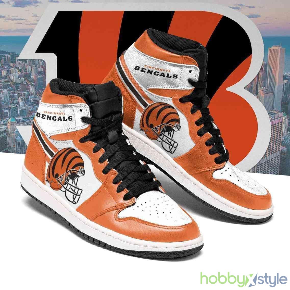 Cincinnati Bengals NFL Team Air Jordan High Top Shoes For Men And Women - Cincinnati Bengals NFL Fan’s Sport Shoes Team Air Sneakers