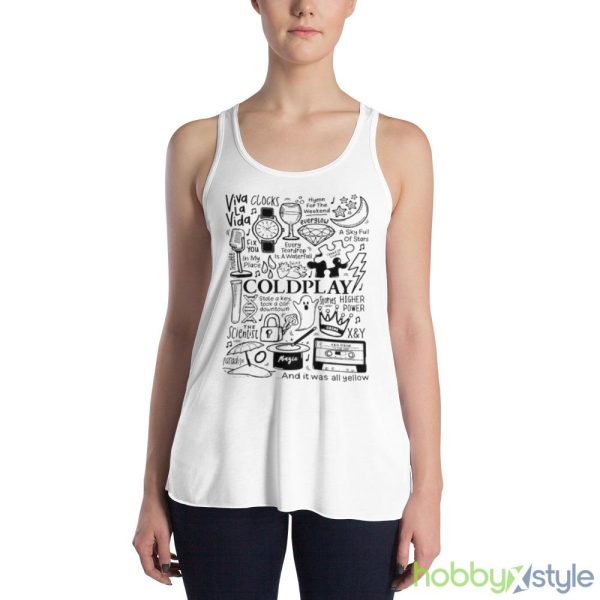 coldplay Band Music Of The Spheres Tour shirt - 8800 Women's Flowy Racerback Tank