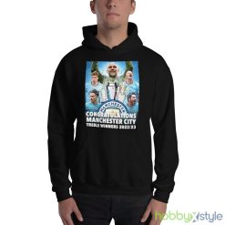 Congratulations Manchester CIty Treble Winners 2022 2023 shirt - 18500 Unisex Heavy Blend Hooded Sweatshirt