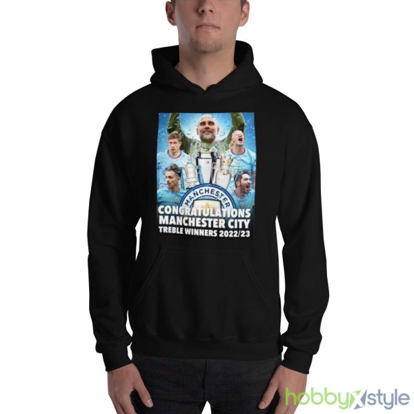 Congratulations Manchester CIty Treble Winners 2022 2023 shirt - 18500 Unisex Heavy Blend Hooded Sweatshirt