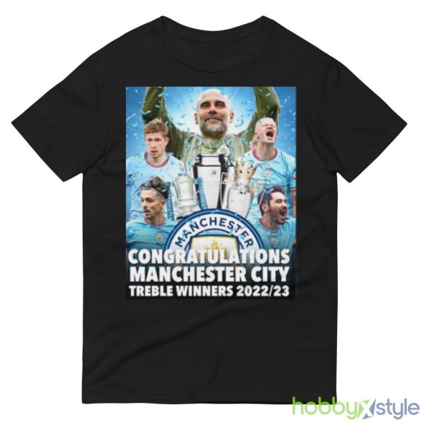 Congratulations Manchester CIty Treble Winners 2022 2023 shirt - 980 Lightweight Fashion Short Sleeve T-Shirt