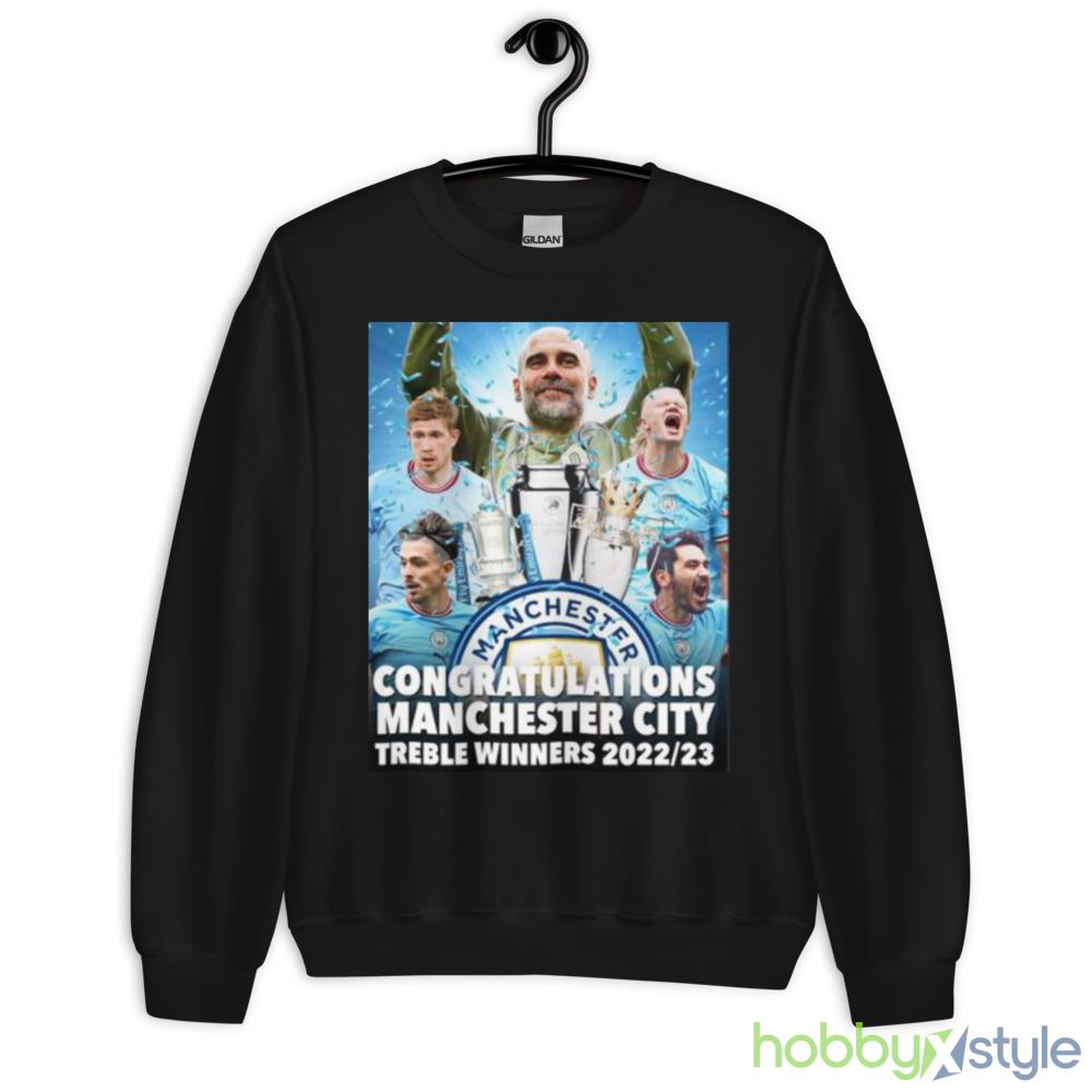 Congratulations Manchester CIty Treble Winners 2022 2023 shirt - 18000 Unisex Heavy Blend Crewneck Sweatshirt