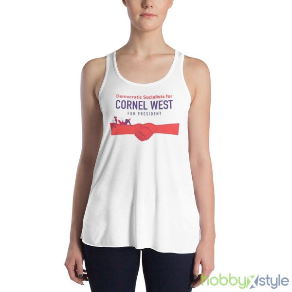 Democratic Socialists For Cornel West For President Shirt - 8800 Women's Flowy Racerback Tank