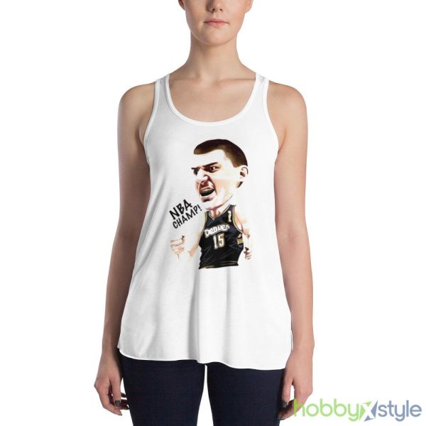 Denver Nuggets Nikola Jokic Nba Champs Finals Mvp Art Shirt - 8800 Women's Flowy Racerback Tank