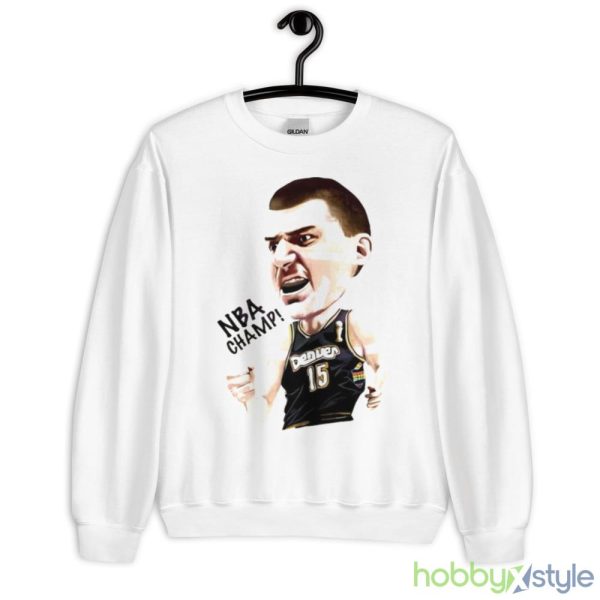 Denver Nuggets Nikola Jokic Nba Champs Finals Mvp Art Shirt - 18000 Unisex Heavy Blend Crewneck Sweatshirt
