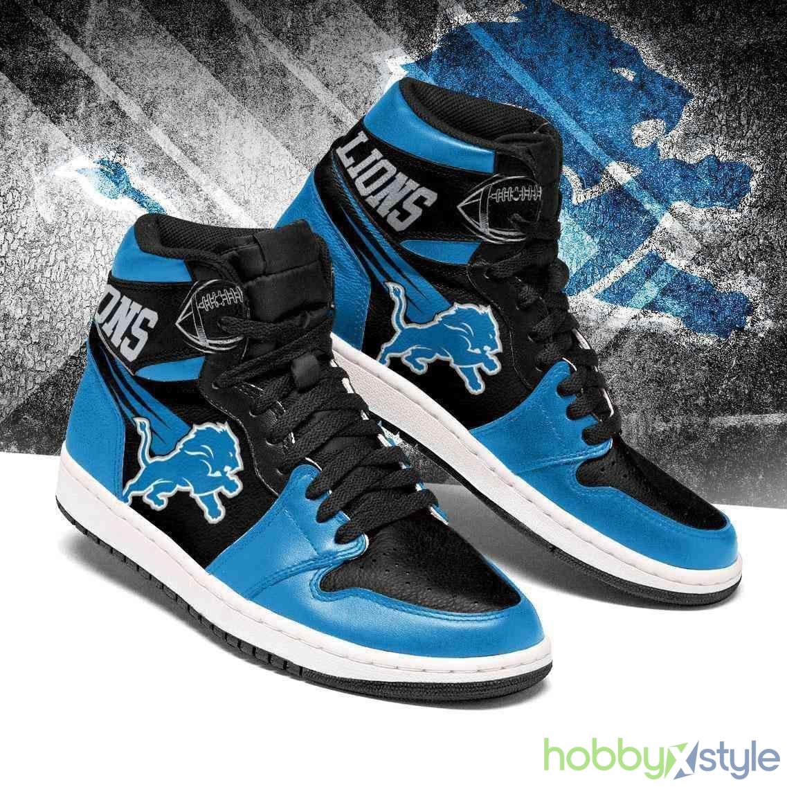 Detroit Lions NFL Team Air Jordan High Top Shoes 1 For Men And Women - Detroit Lions NFL Fan’s Sport Shoes Team Air Sneakers 1 For Men And Women