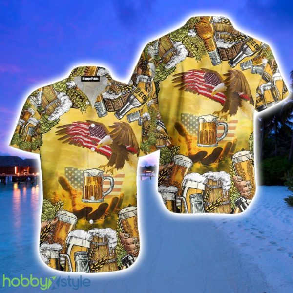 Eagles And Beer Hawaiian Shirt Gifts For Father Product Photo 1