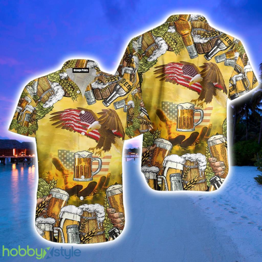 Eagles And Beer Hawaiian Shirt Gifts For Father Product Photo 1
