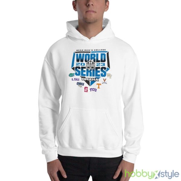 Eight Teams NCAA Men’s Baseball College World Series 2023 Shirt - 18500 Unisex Heavy Blend Hooded Sweatshirt